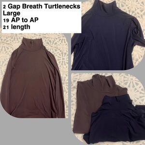 NWOT 2 GAP BREATH TURTLENECKS LARGE